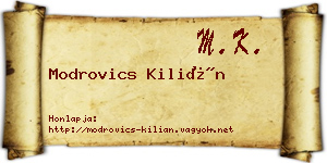 Modrovics Kilián névjegykártya